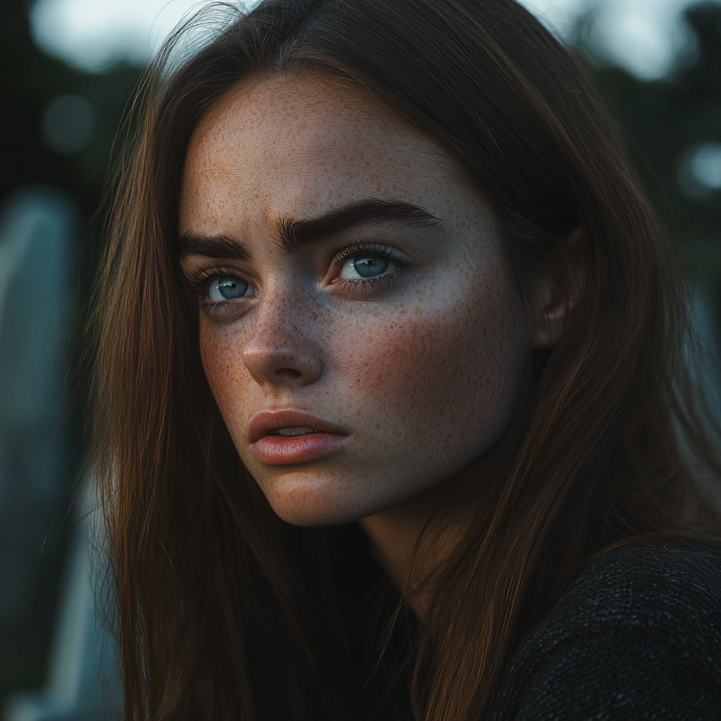 Une femme en deuil dans un cimetière | Source : Midjourney