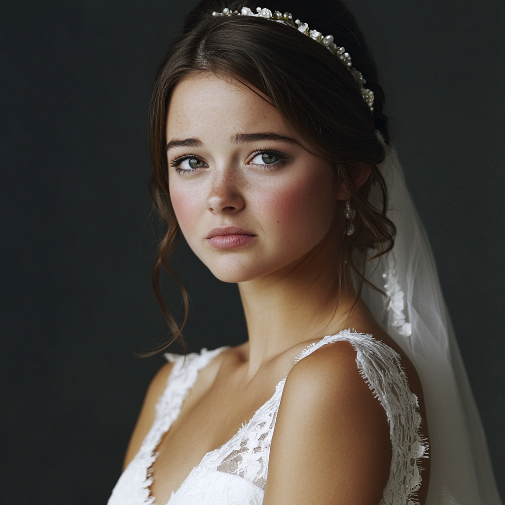 A bride looking at someone | Source: Midjourney