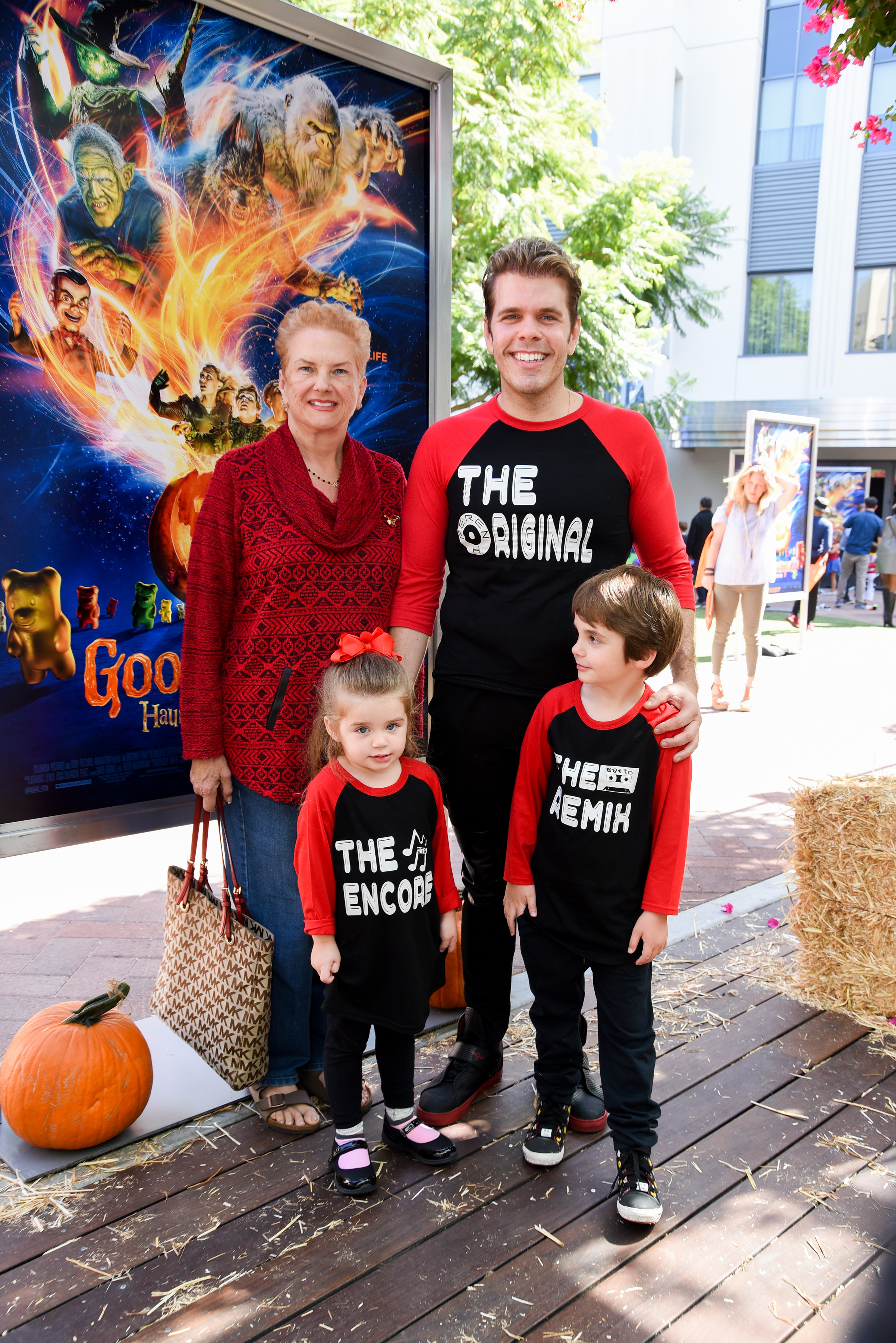 Teresita Lavandeira, Perez Hilton, Mia Lavandeira, and Mario Lavandeira III attends Columbia Pictures and Sony Pictures Animation's "Goosebumps 2: Haunted Halloween" special screening at Sony Pictures Studios on October 7, 2018 in Culver City, California. | Source: Getty Images