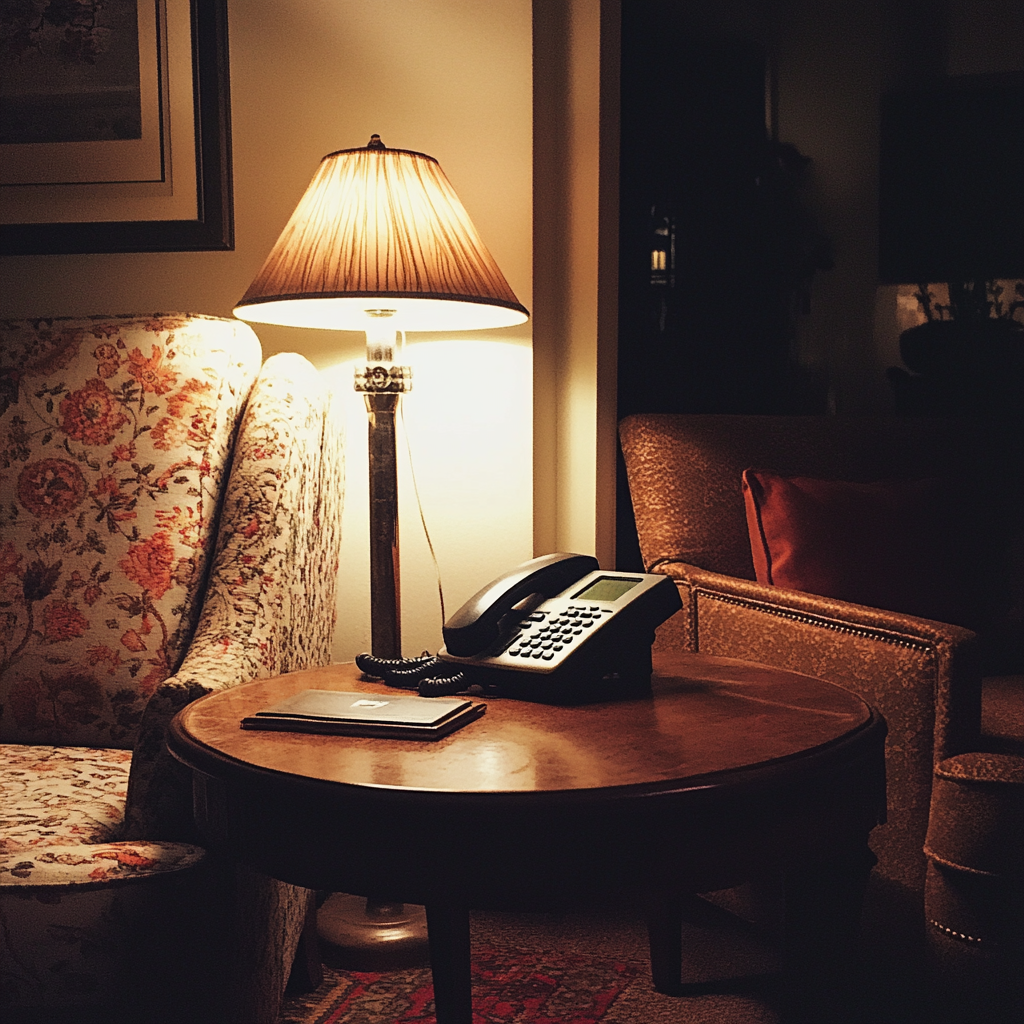 A landline on a table | Source: Midjourney