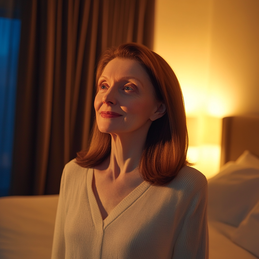 A woman standing in a hotel room | Source: Midjourney