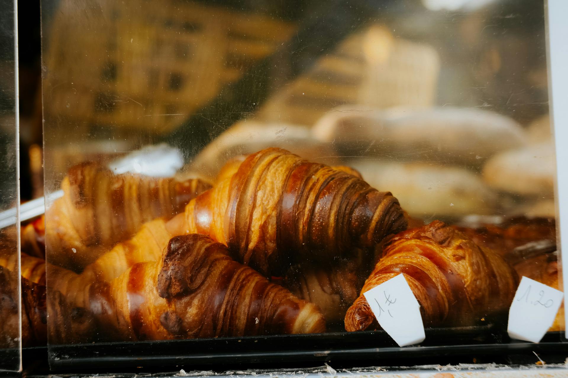 Croissants on display | Source: Pexels
