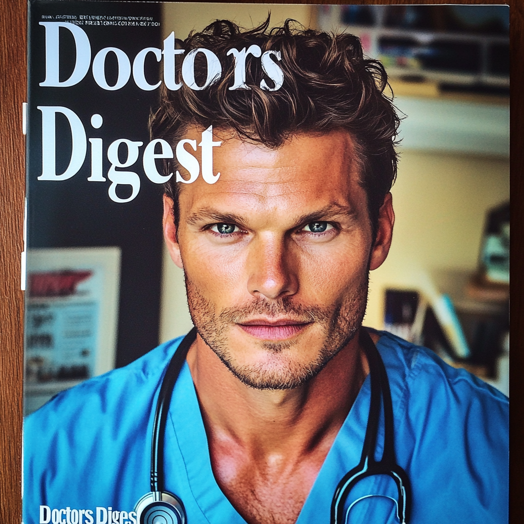 A doctor on a magazine cover | Source: Midjourney