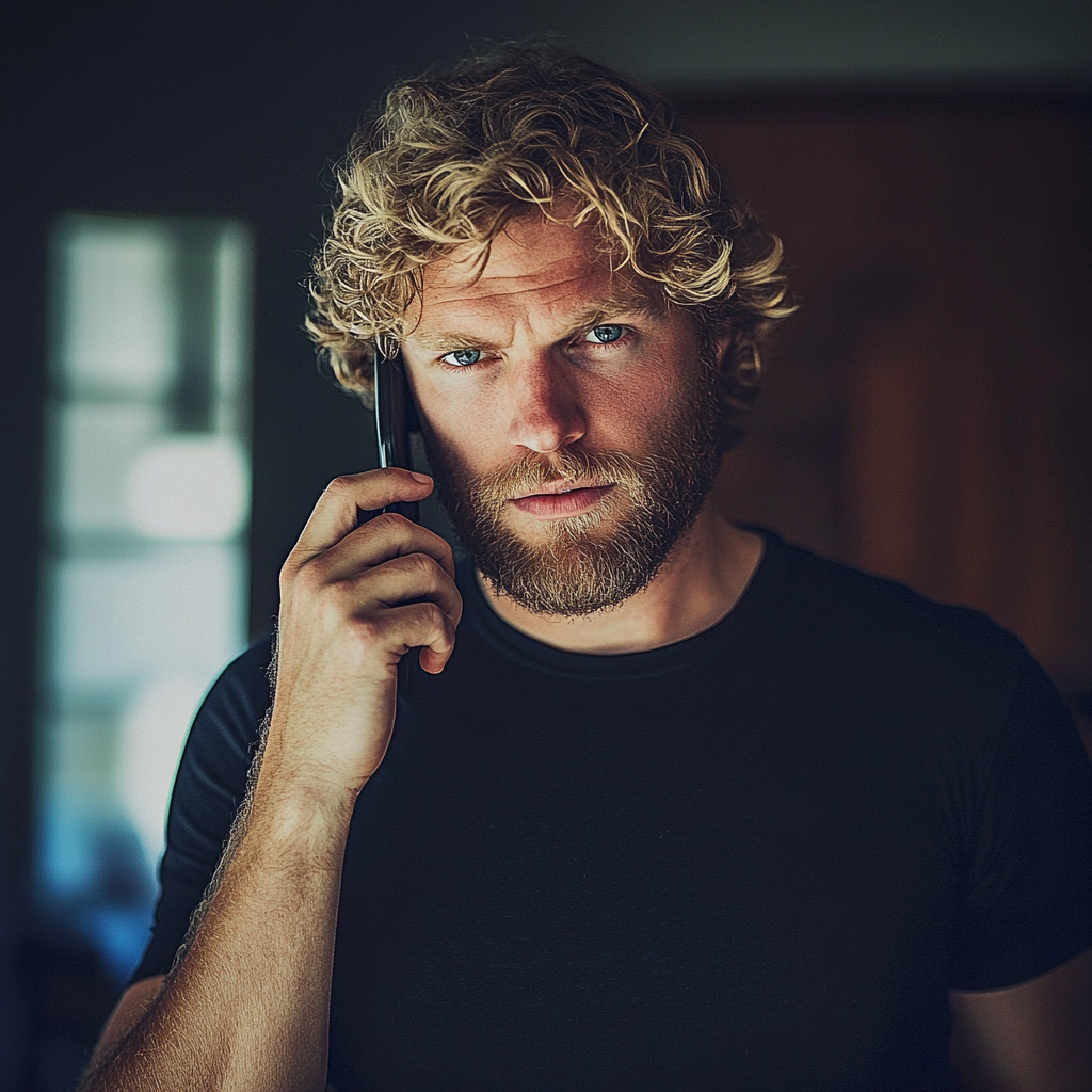 A man talking on the phone | Source: Midjourney