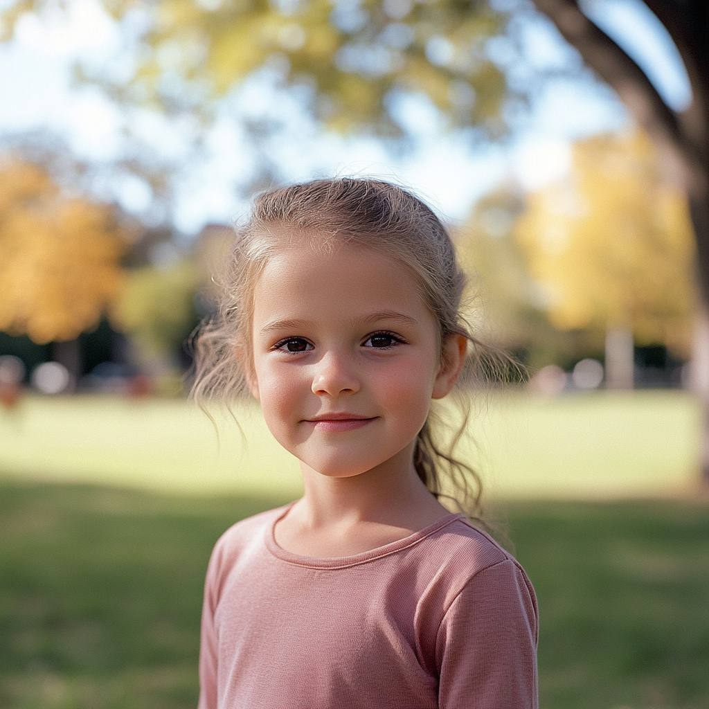 A little girl standing in a park | Source: Midjourney