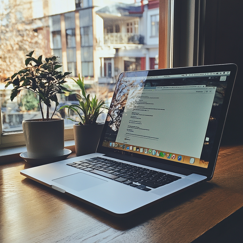 An open laptop on a table | Source: Midjourney