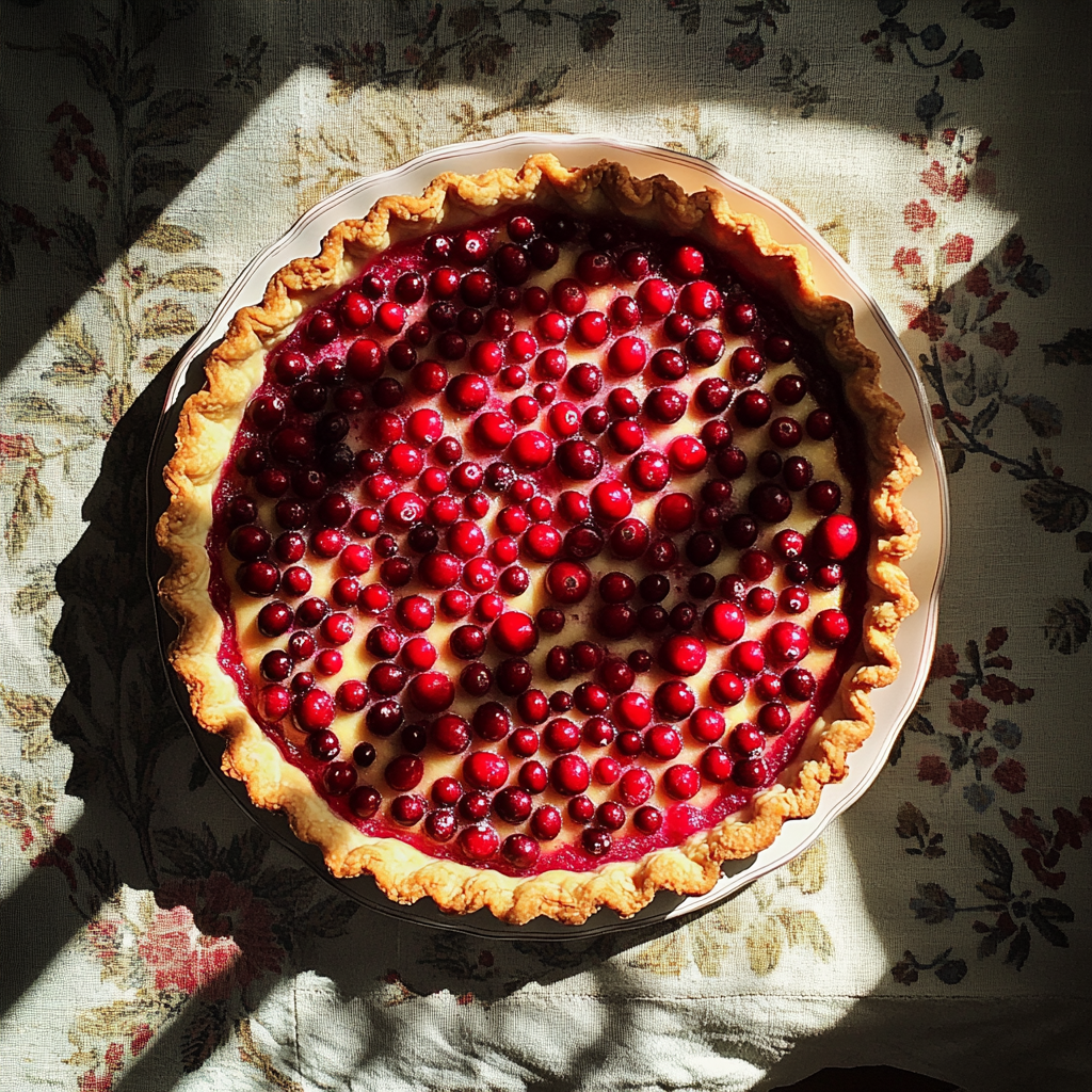 A homemade cranberry pie | Source: Midjourney
