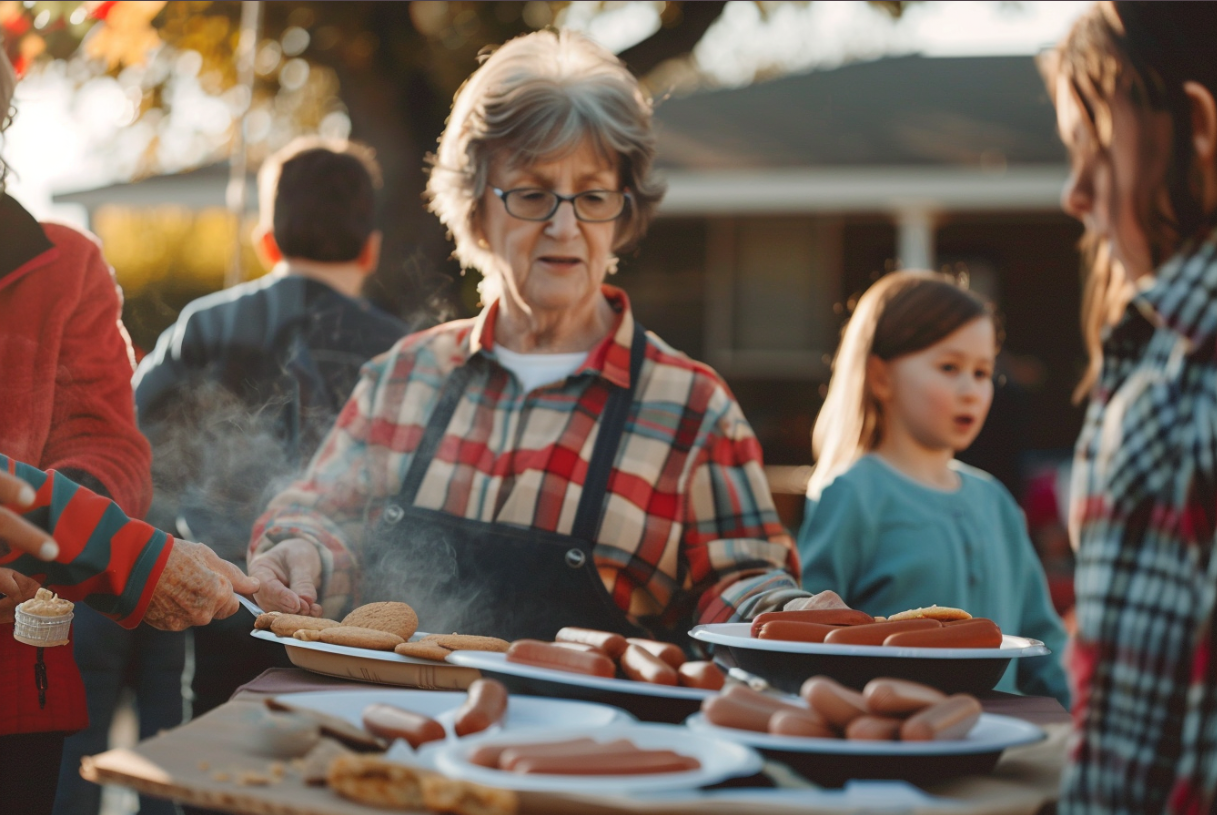 Older woman at a barbecue | Source: Midjourney