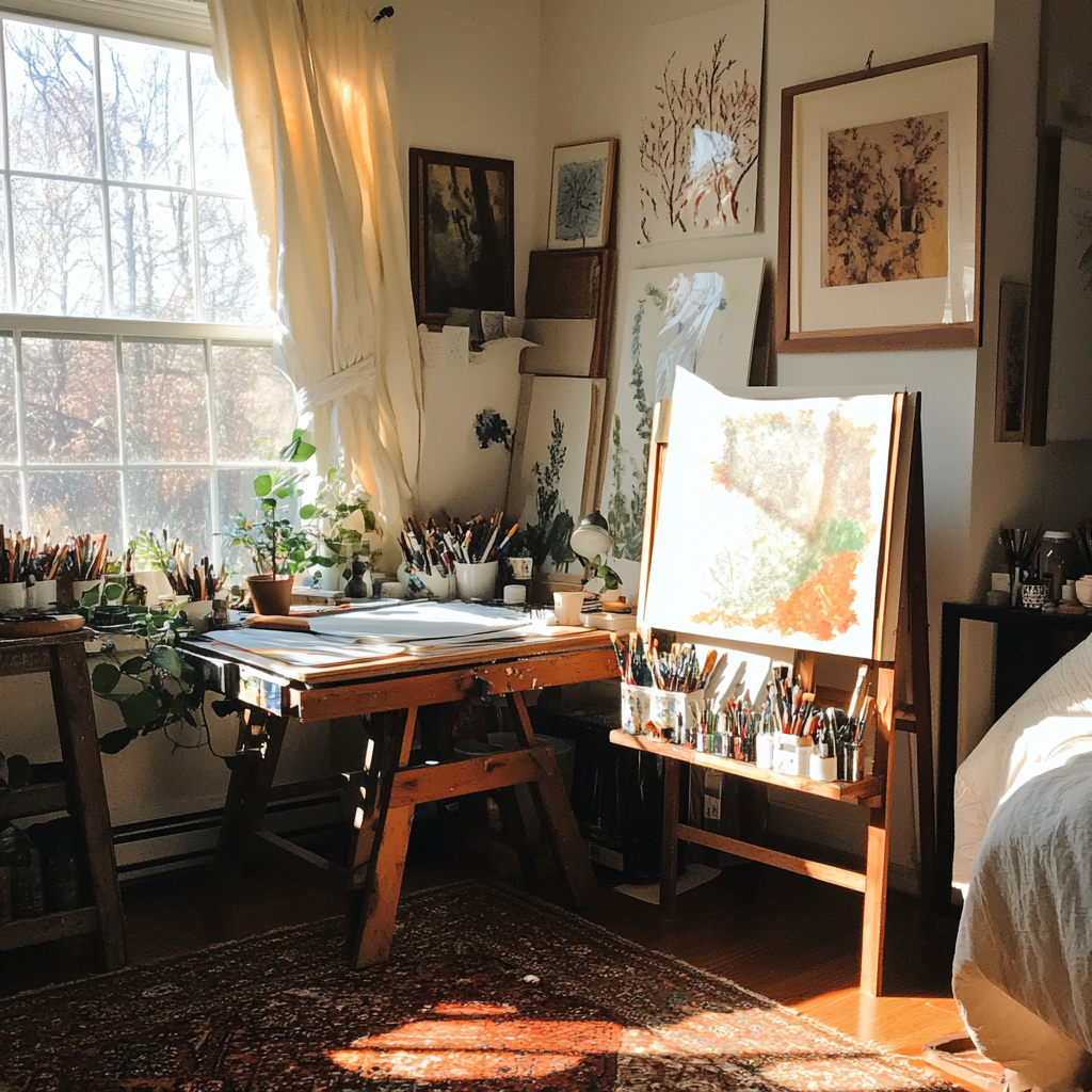 A home art studio | Source: Midjourney