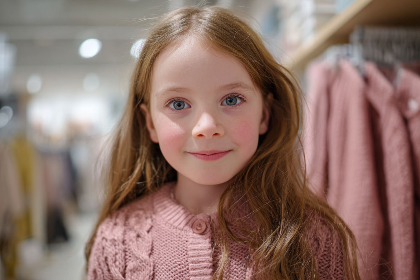 A girl in a pink cardigan | Source: Midjourney