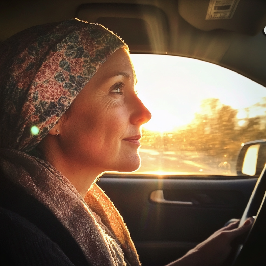 A woman driving a car | Source: Midjourney