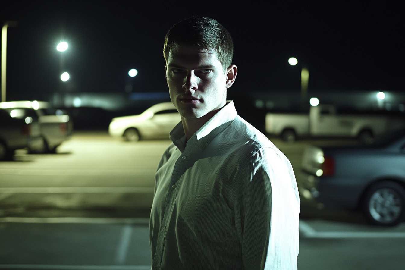 A man standing in a parking lot | Source: Midjourney
