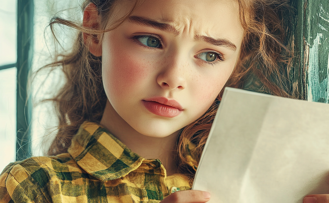 A girl reading a letter | Source: Midjourney