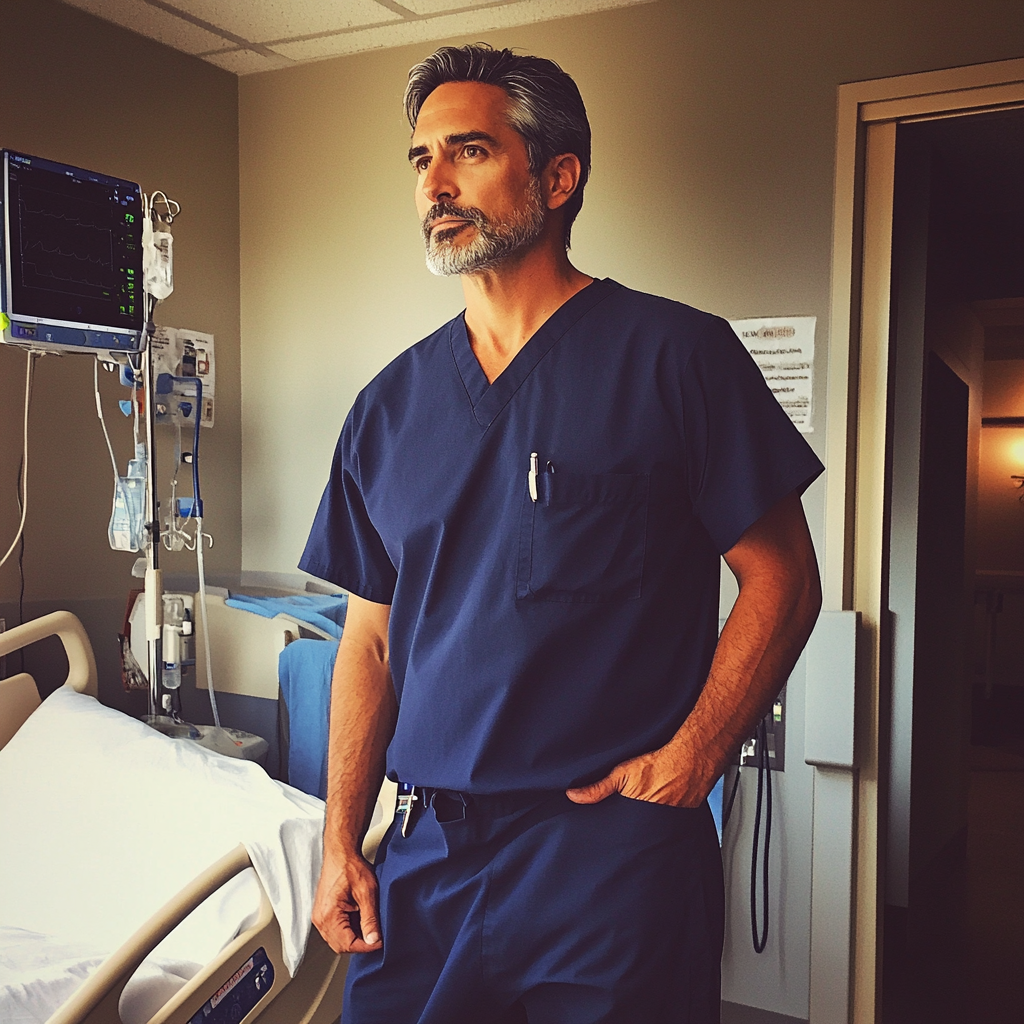 A doctor standing in a hospital room | Source: Midjourney