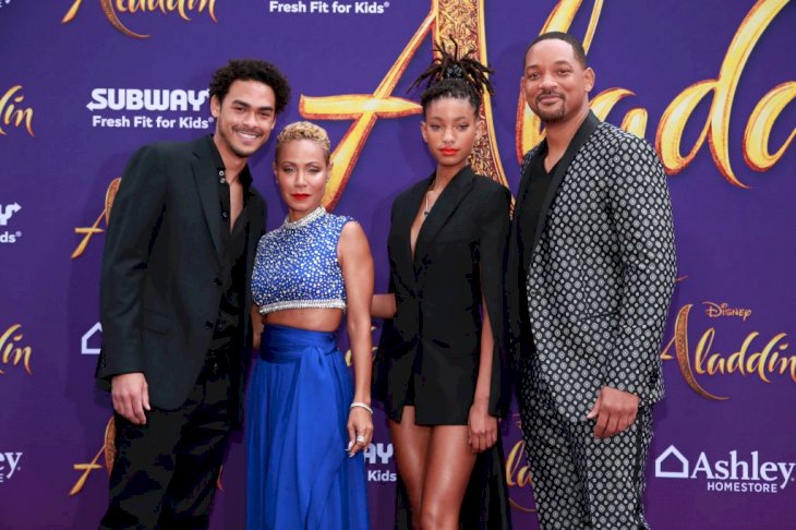 Trey Smith, Jada Pinkett Smith, Willow Smith, and Will Smith at the premiere of Disney's "Aladdin" on May 21, 2019, in Los Angeles, California. | Photo by Rich Fury/Getty Images