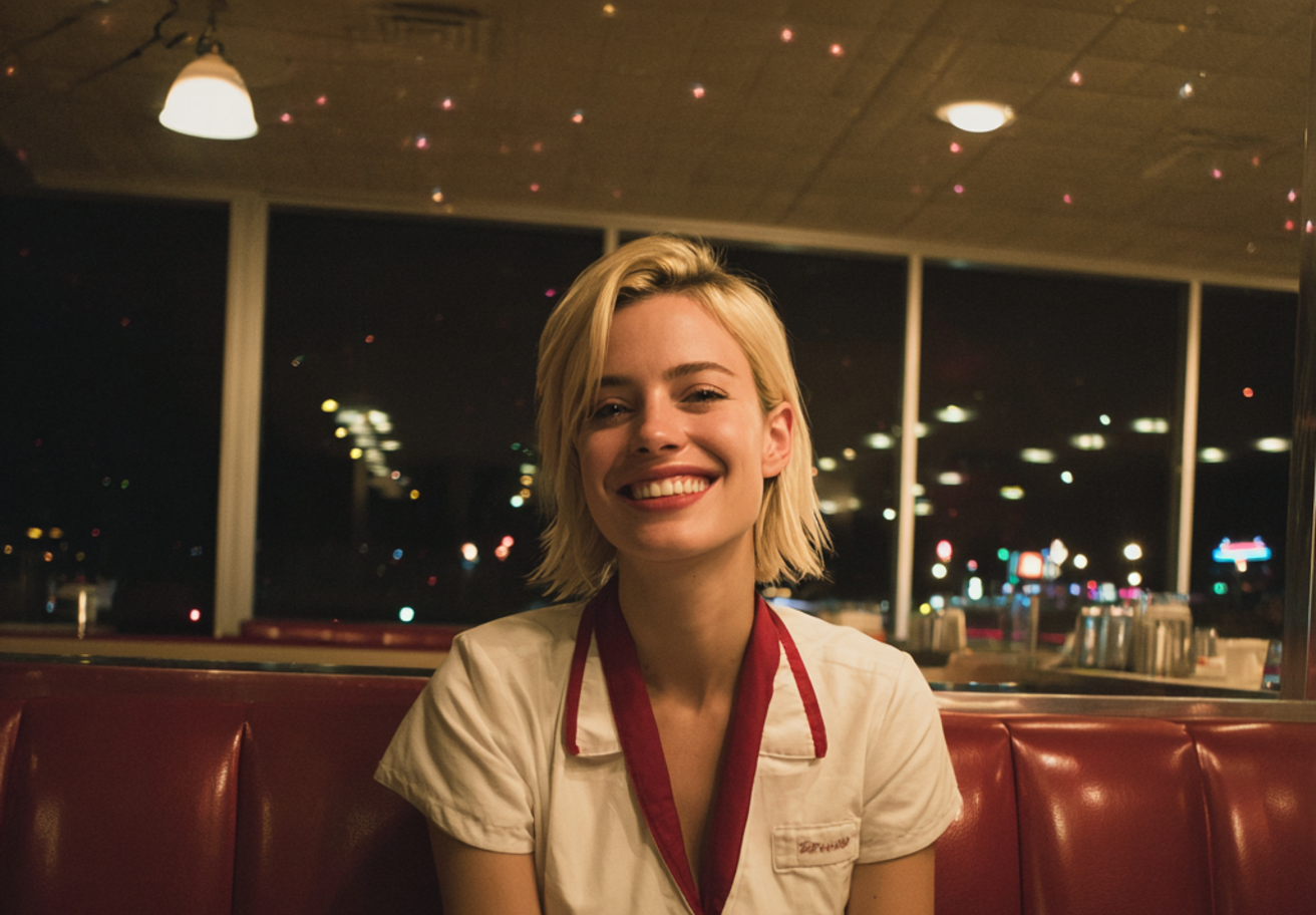 A smiling waitress | Source: Midjourney