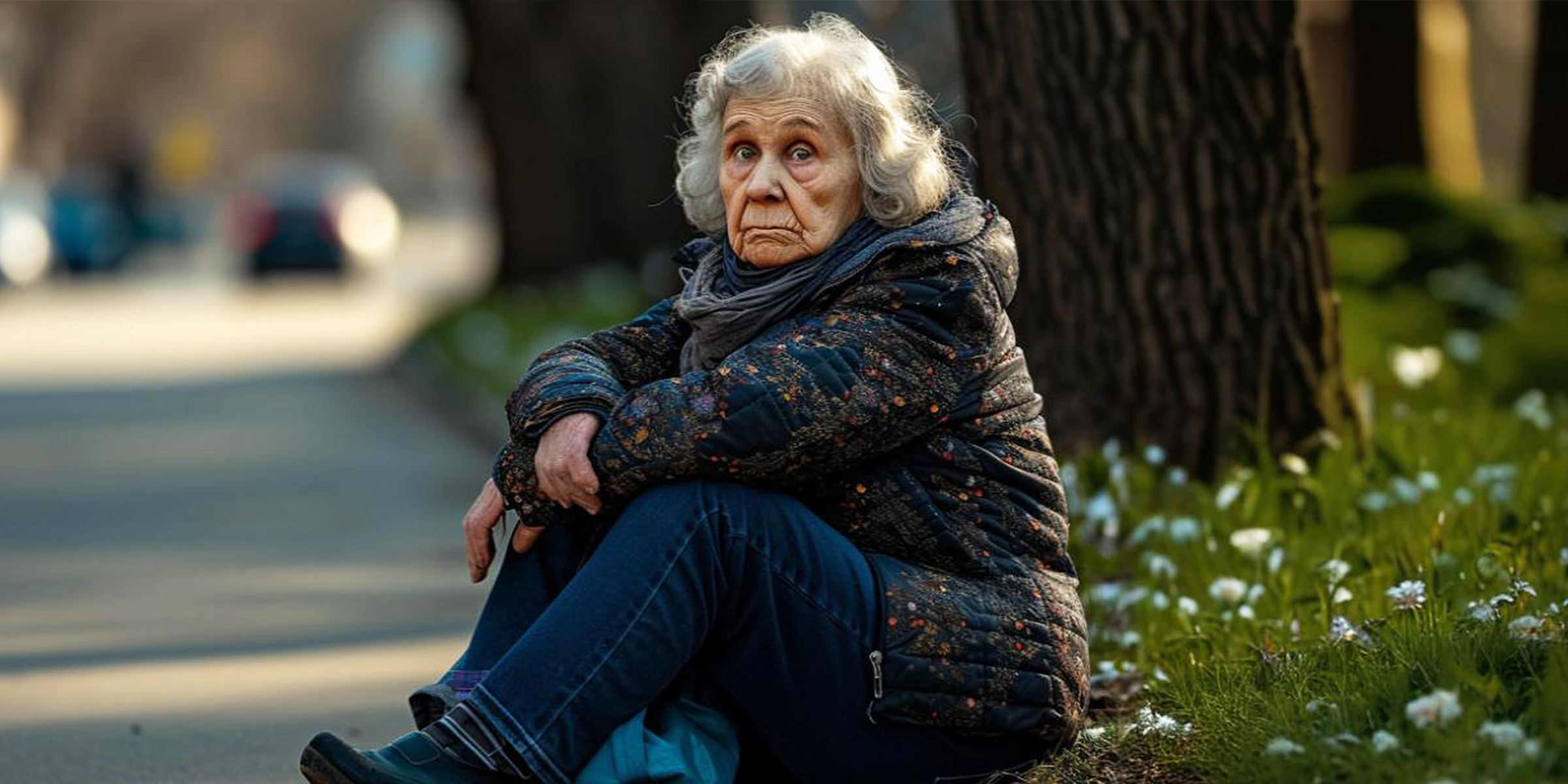 An older woman sitting outdoors | Source: Freepik