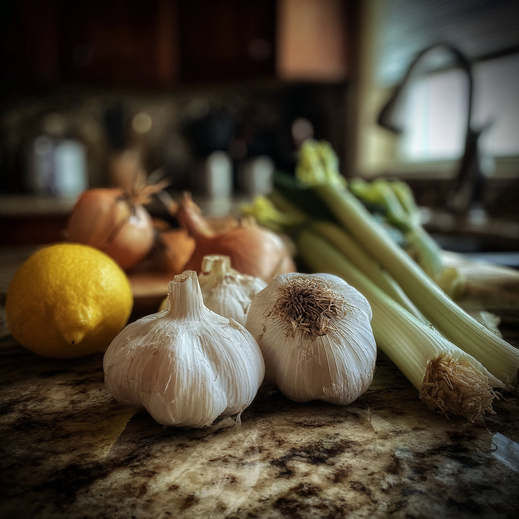 Fresh ingredients on a counter | Source: Midjourney