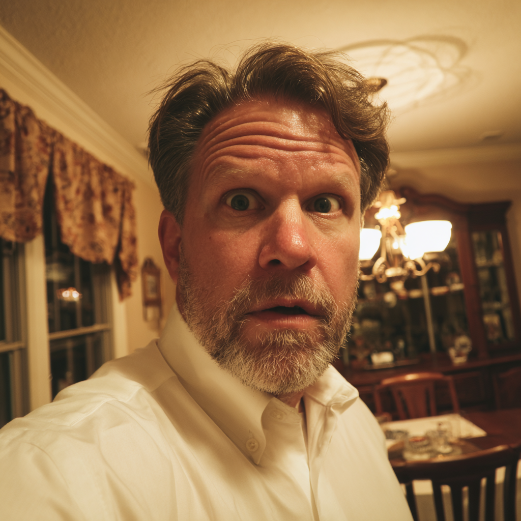 A close up of a shocked man | Source: Midjourney