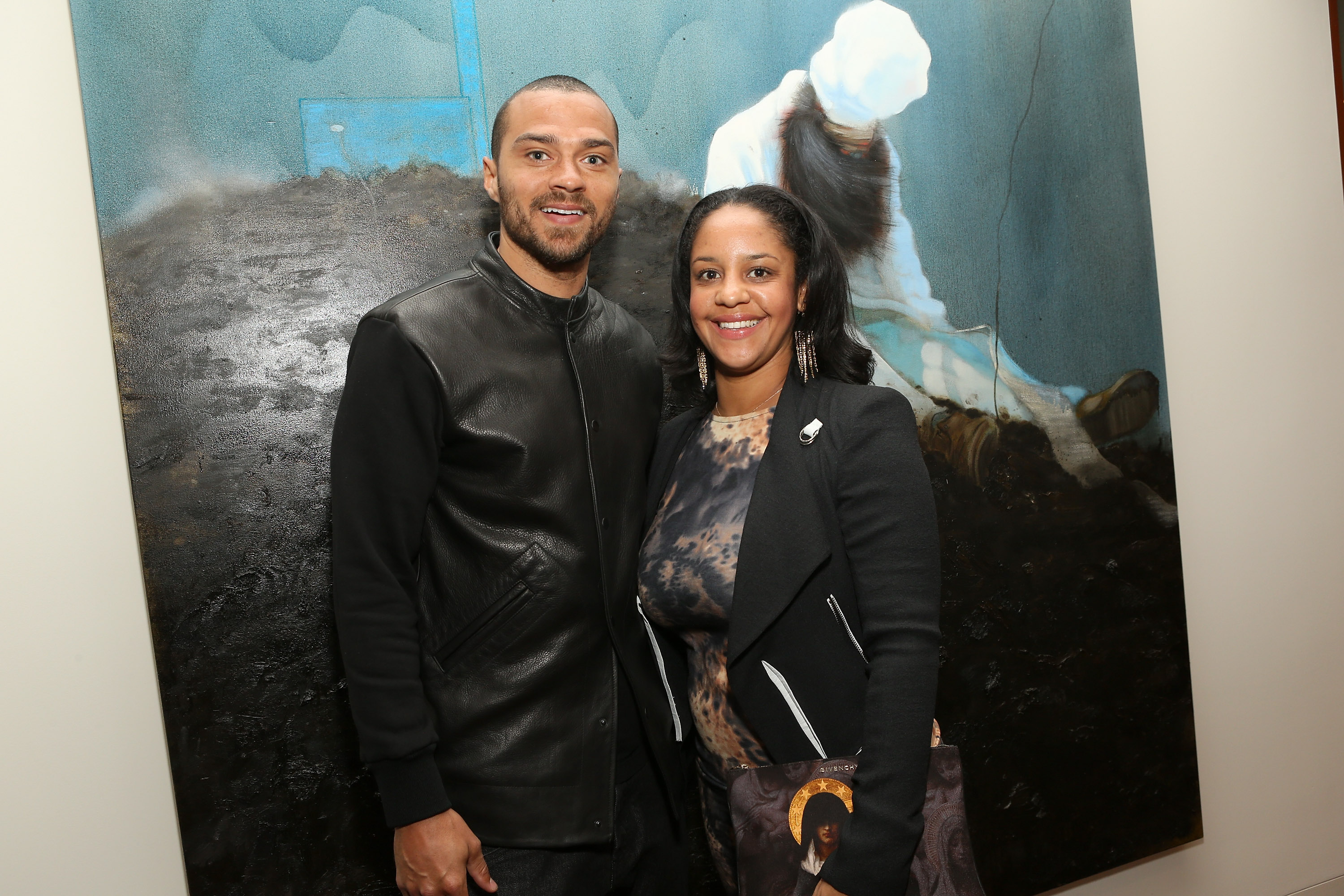 Jesse Williams and Aryn Drake-Lee at the Art Los Angeles Contemporary Reception at the home of Gail and Stanley Hollander on January 23, 2013, in Los Angeles, California. | Source: Getty Images