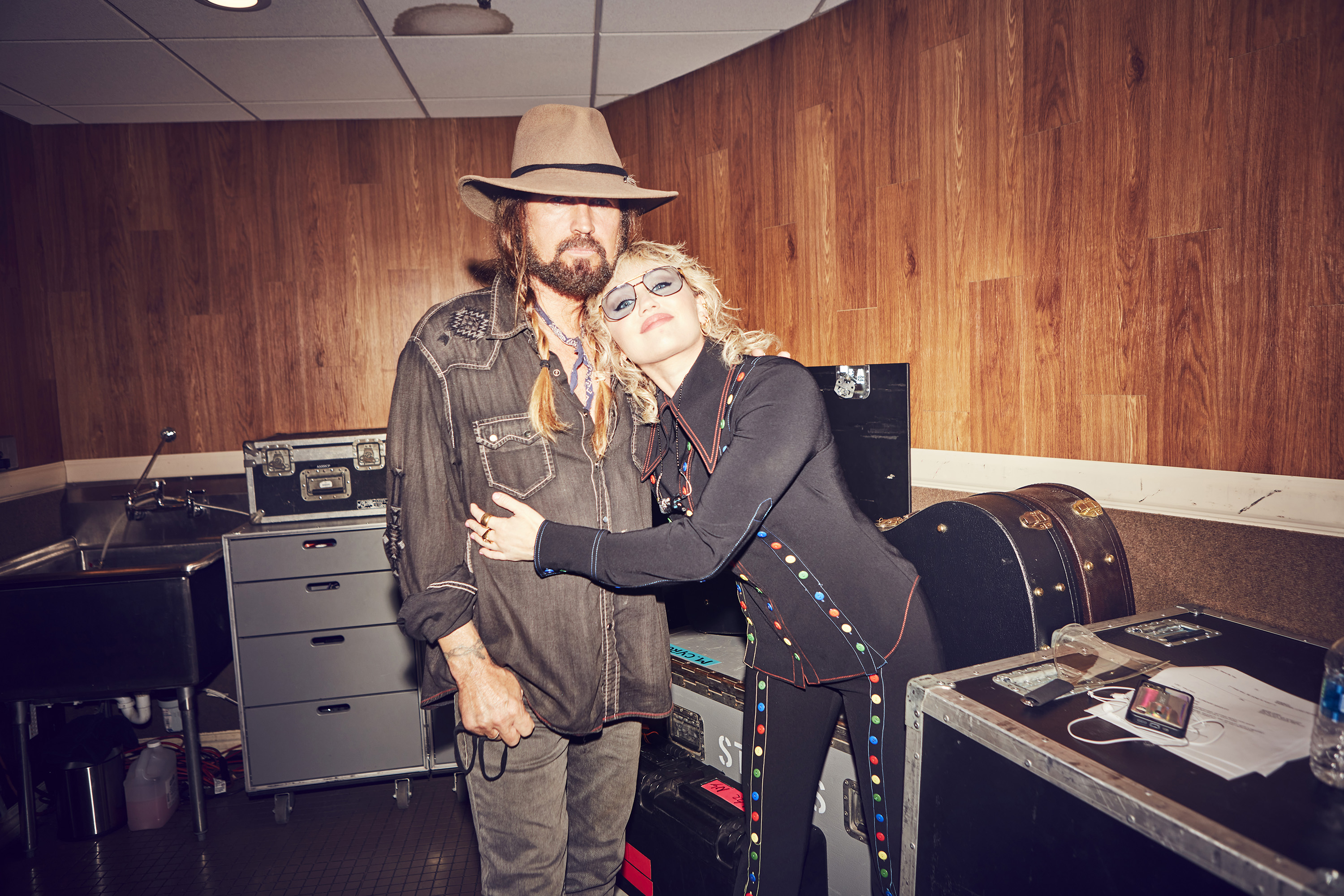 Billy Ray Cyrus and Miley Cyrus pose for a photo on June 7, 2021 | Source: Getty Images