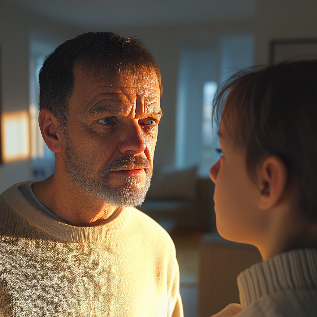 A man looking at his daughter | Source: Midjourney