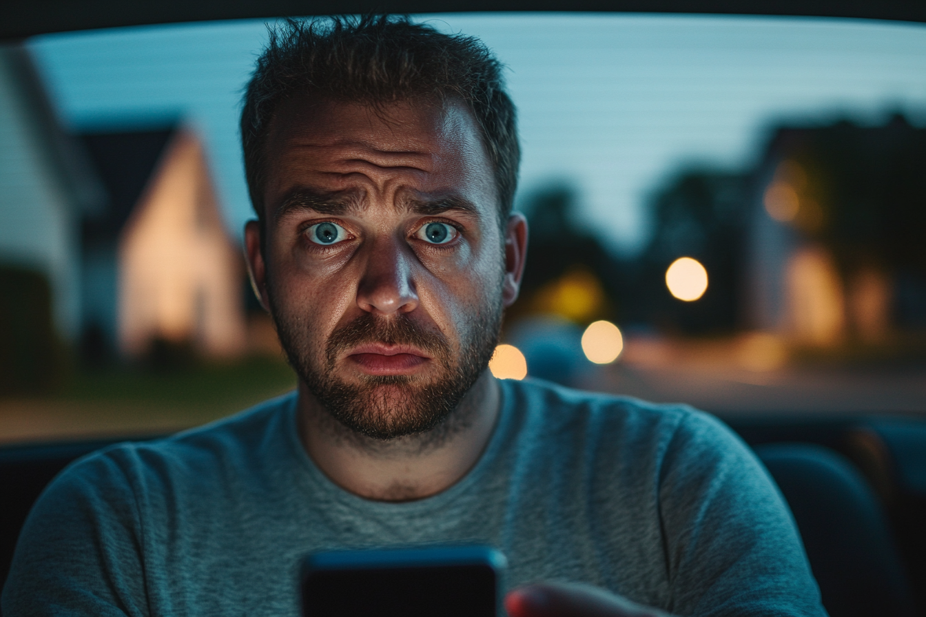 A man looking at his phone in confusion | Source: Midjourney