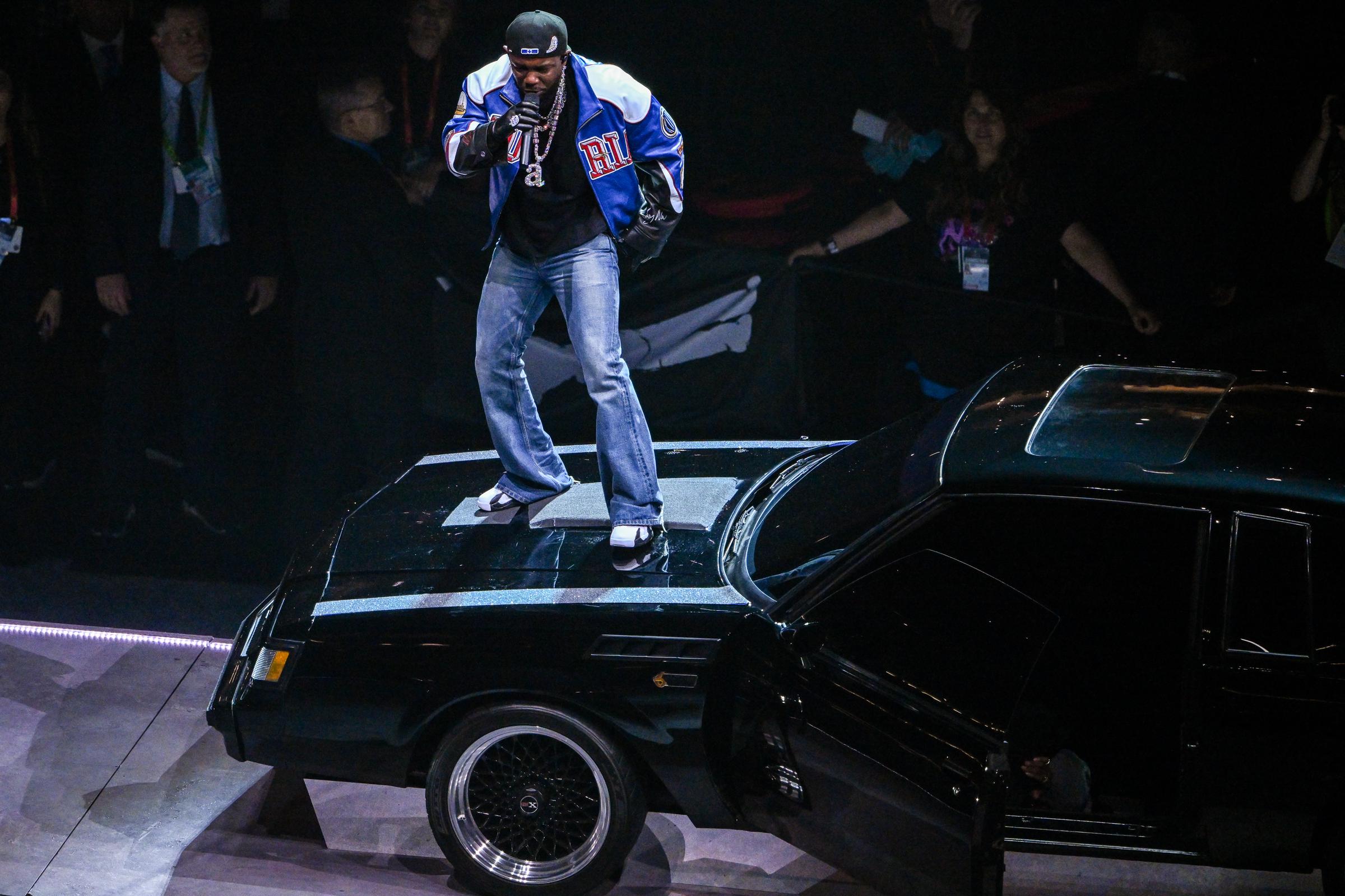 Kendrick Lamar performs during Super Bowl LIX on February 9, 2025, in New Orleans, Louisiana. | Source: Getty Images