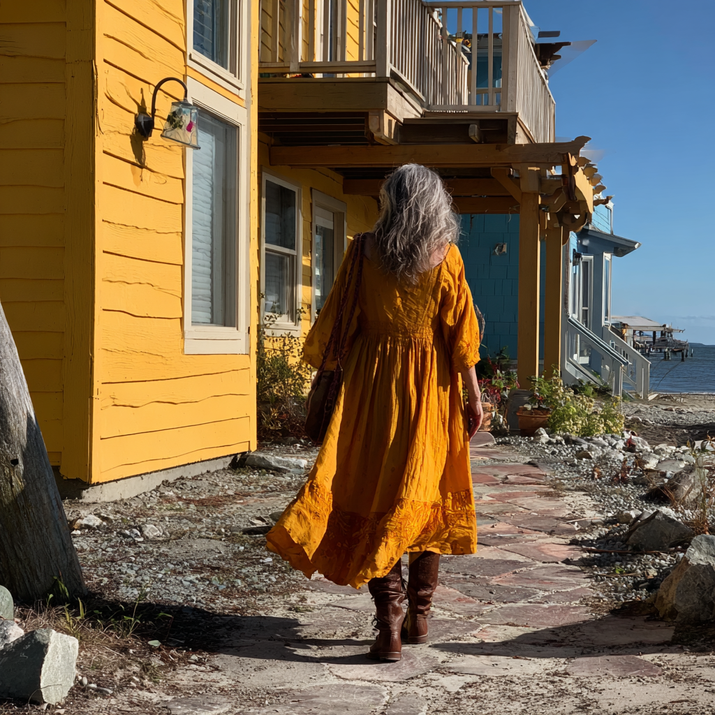 An older woman walking away | Source: Midjourney
