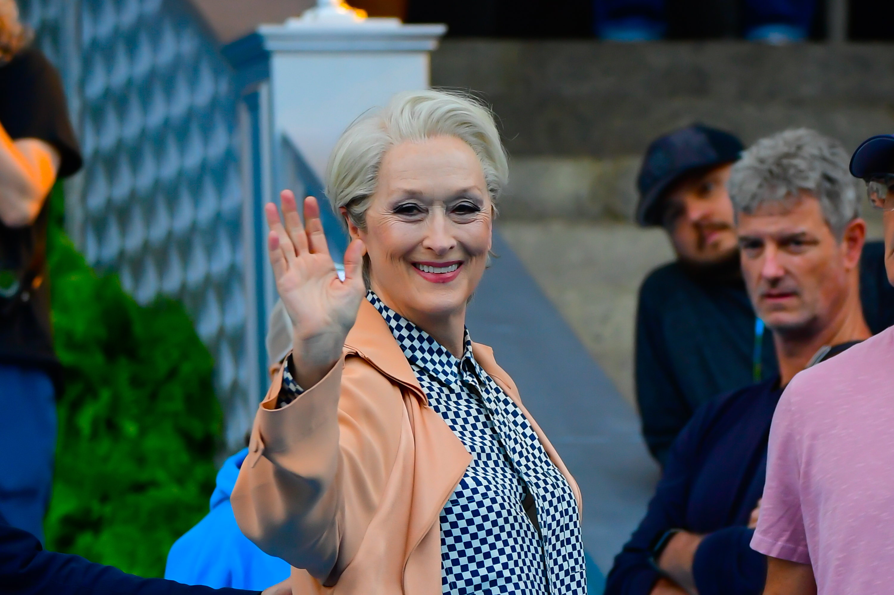 Meryl Streep is seen on the set of "The Devil Wears Prada 2" in Upper West Side on August 01, 2025 in New York City. | Source: Getty Images