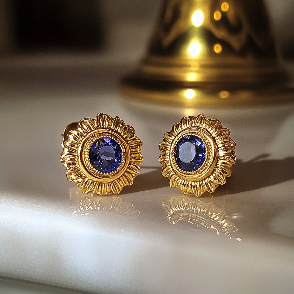 Earrings on a bathroom counter | Source: Midjourney