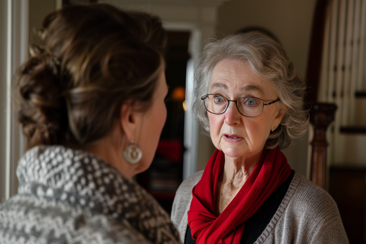 An older woman talking to her daughter-in-law | Source: Midjourney