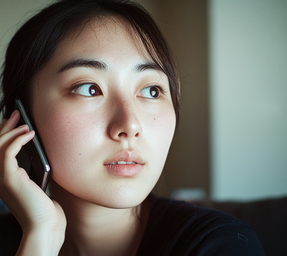 A woman speaking on her cell phone | Source: Midjourney