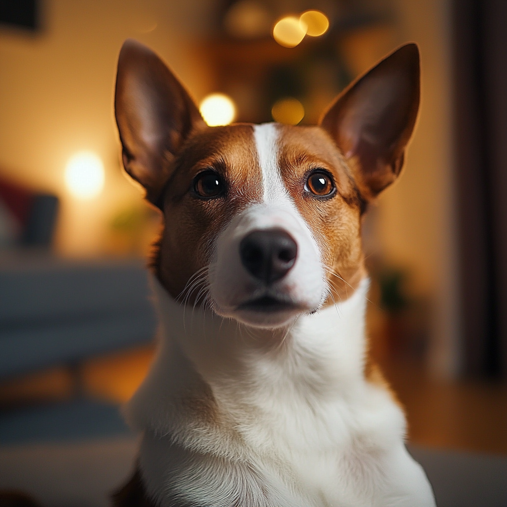 A dog in a living room | Source: Midjourney