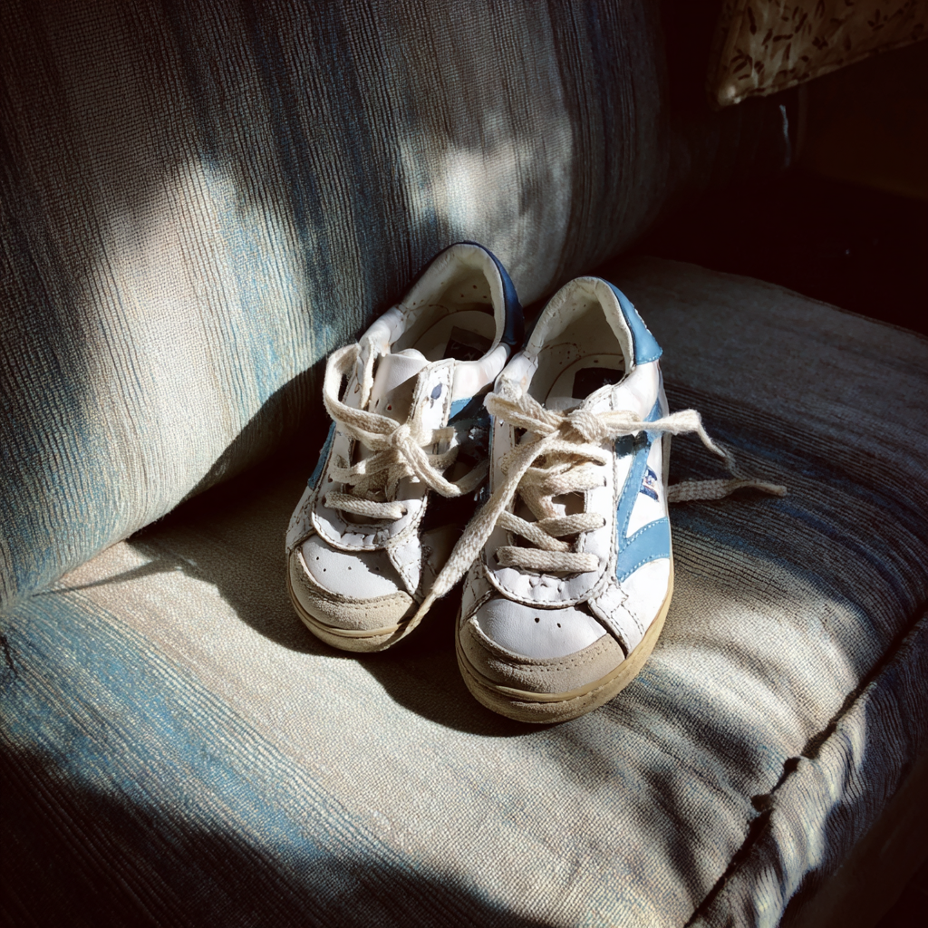 A pair of sneakers on a couch | Source: Midjourney