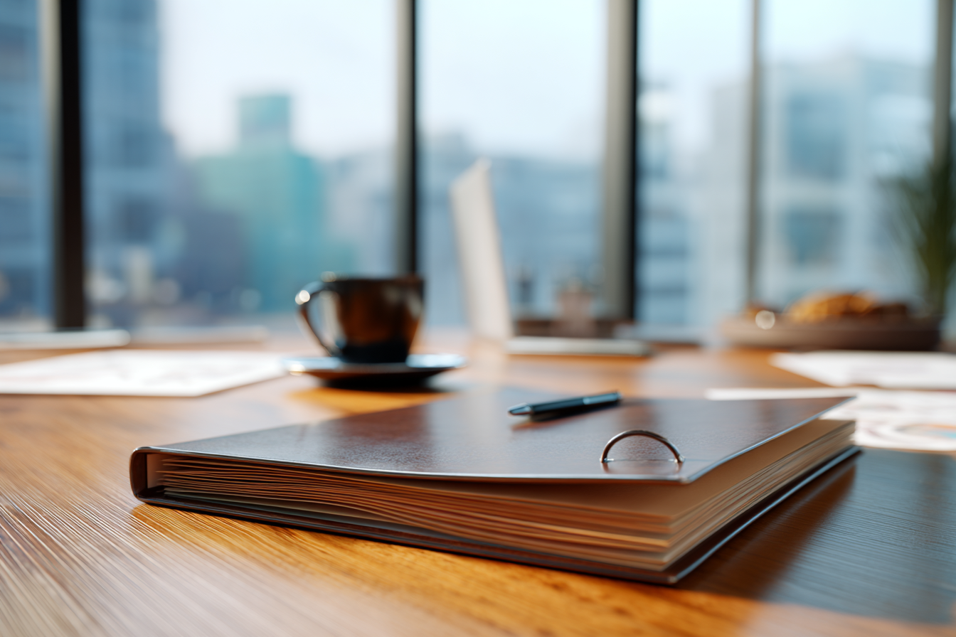 A folder on a table | Source: Midjourney