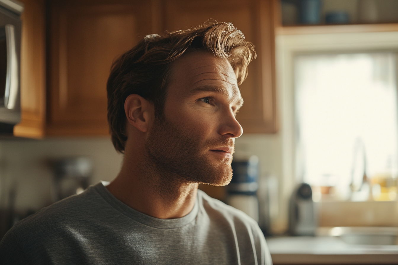 A man standing in a kitchen | Source: Midjourney