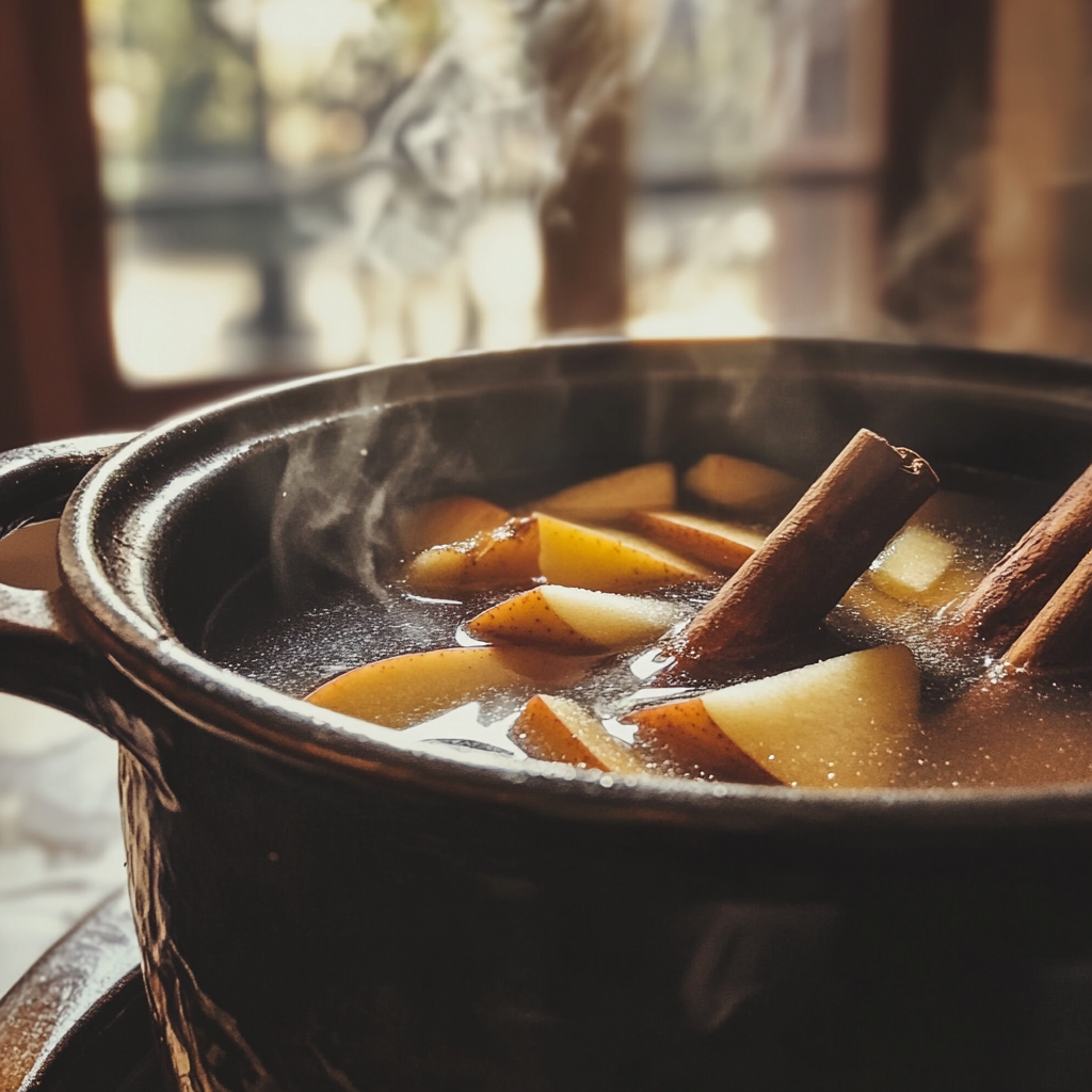 A pot of apple cider | Source: Midjourney