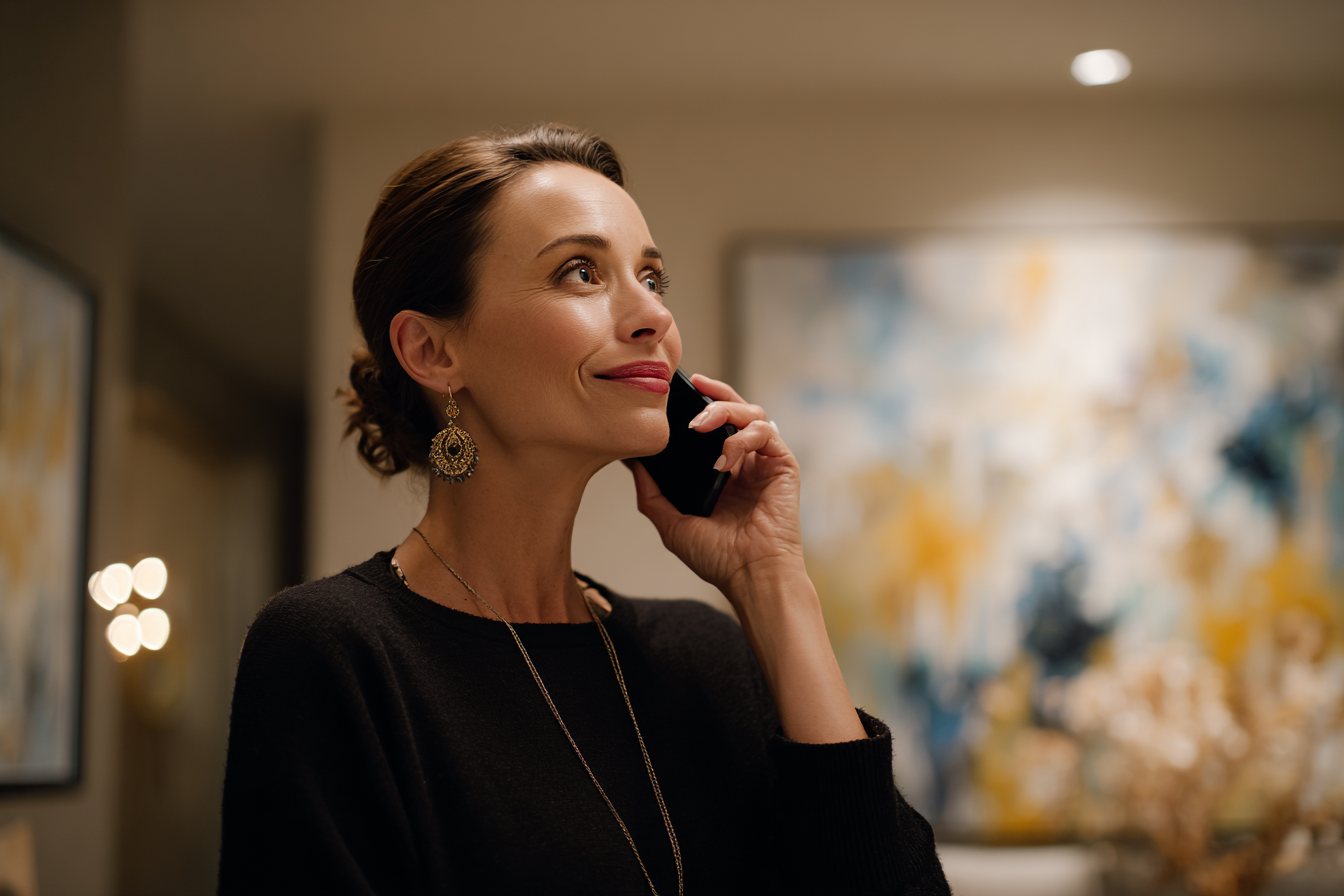 A woman talking on the phone | Source: Midjourney