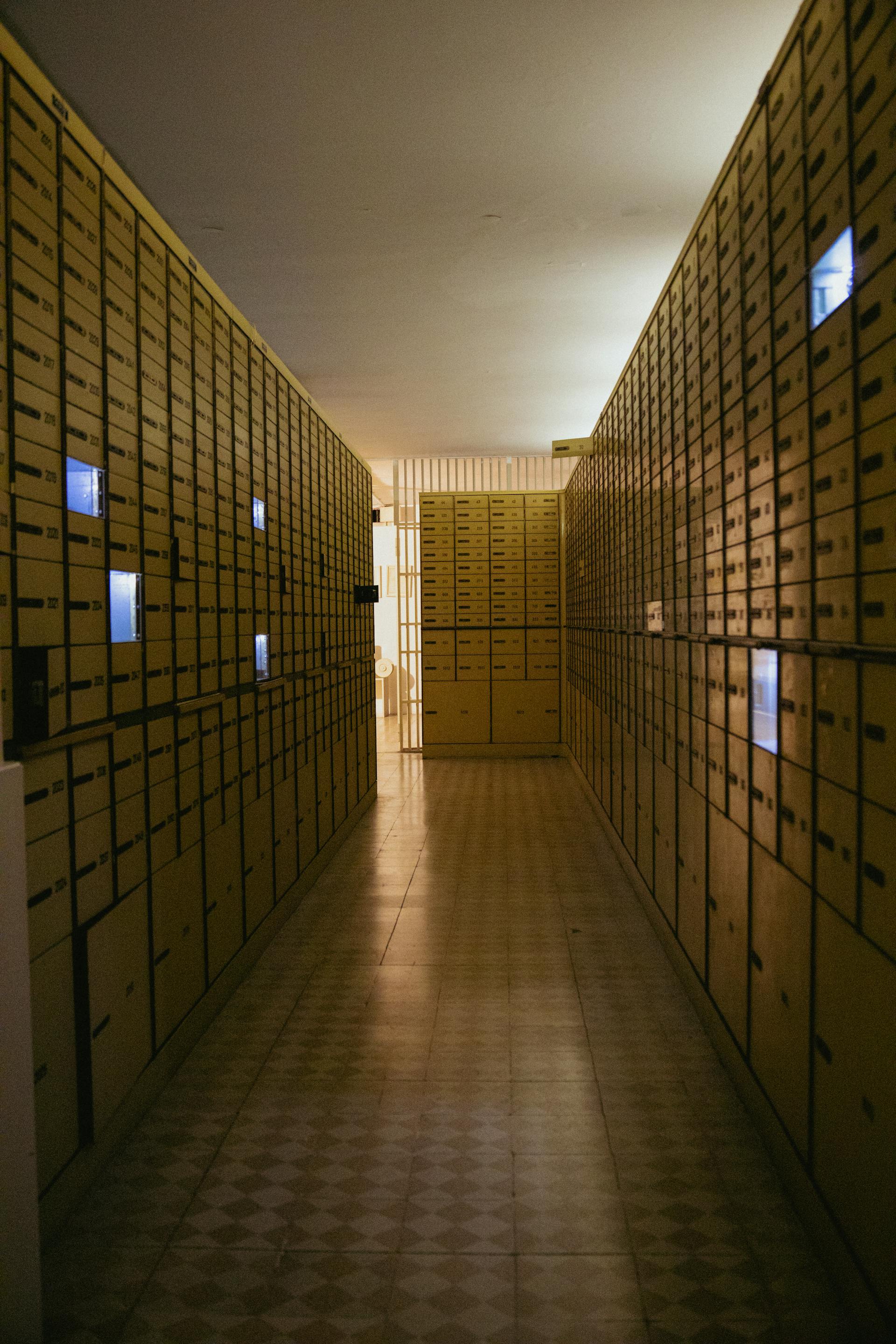 A hall of safety deposit boxes in a bank | Source: Pexels