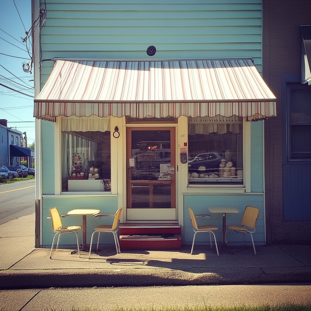 The exterior of an ice cream parlor | Source: Midjourney