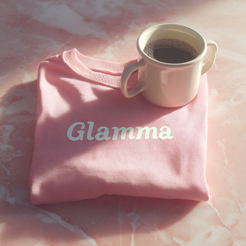A cup of coffee on a pink shirt | Source: Midjourney