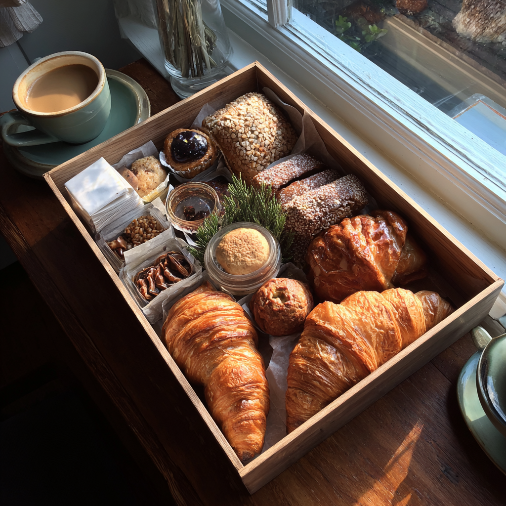 A box of pastries | Source: Midjourney