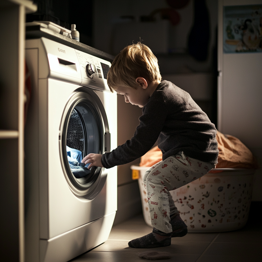 A boy loading the dishwasher | Source: Midjourney