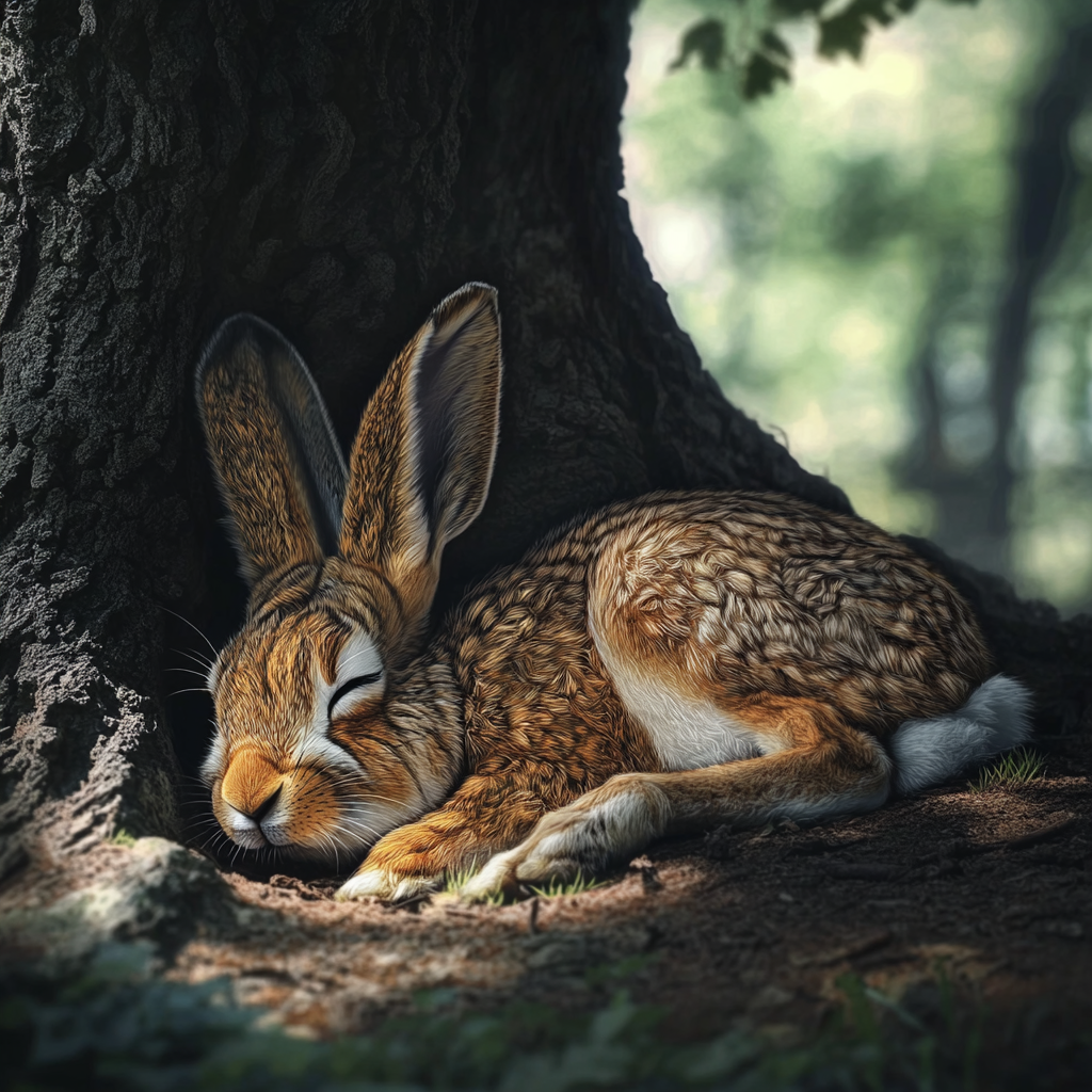 A sleeping hare | Source: Midjourney