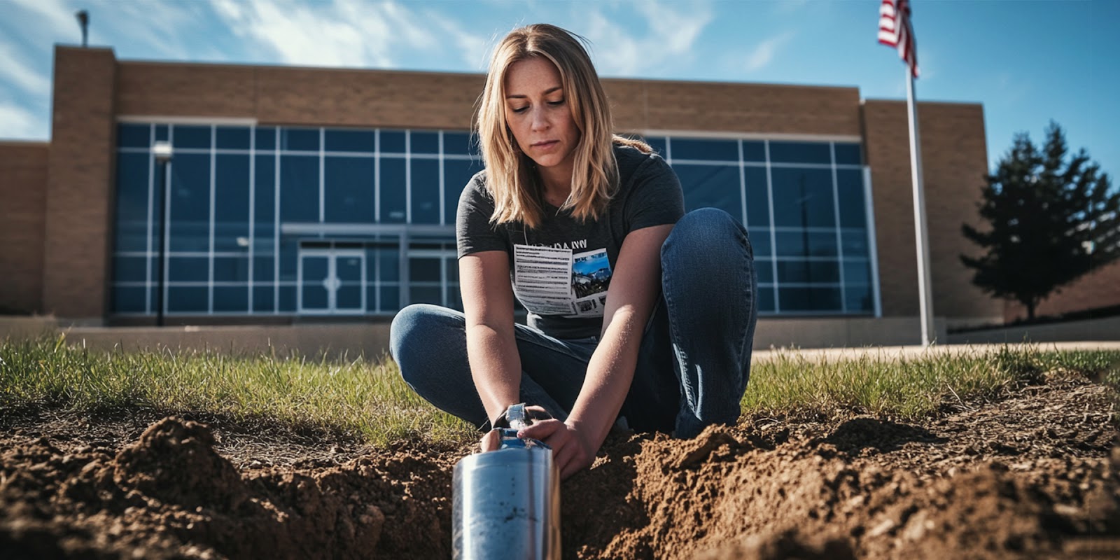 A woman with time capsule | Source: Midjourney