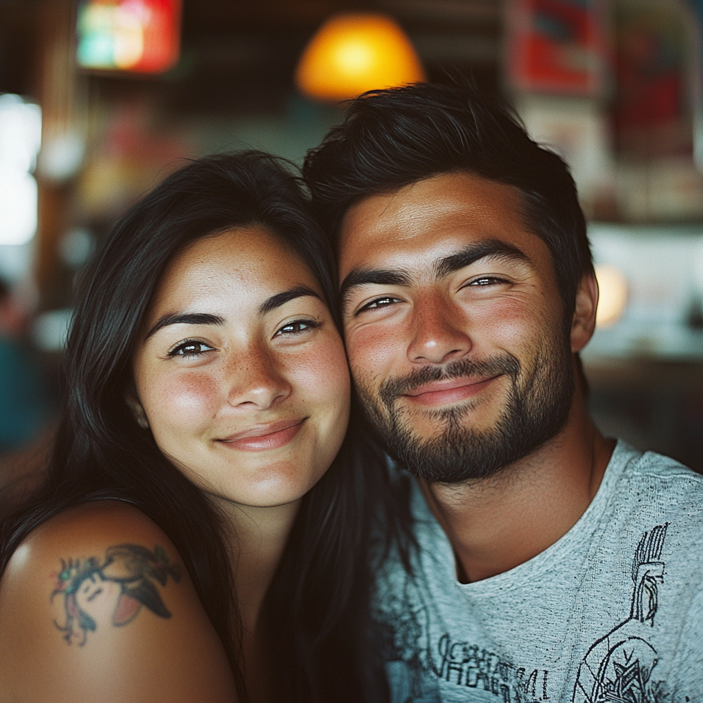 A happy couple cuddling | Source: Midjourney