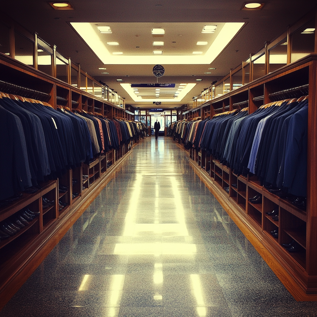 A row of suits in a store | Source: Midjourney