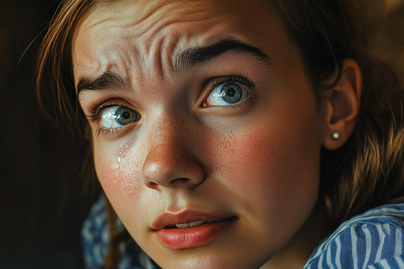 Close up of an emotional woman's face | Source: Midjourney