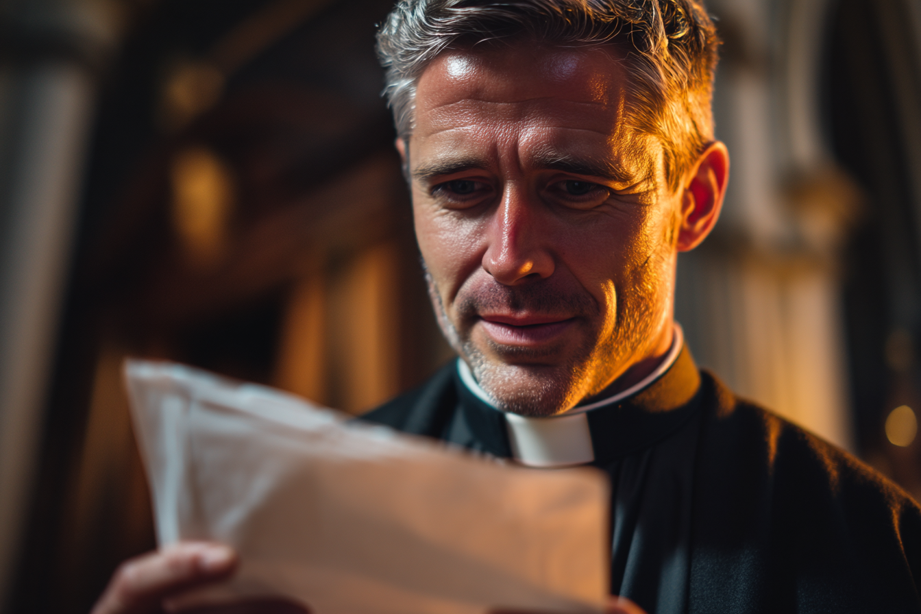 A man looking at a paper | Source: Midjourney